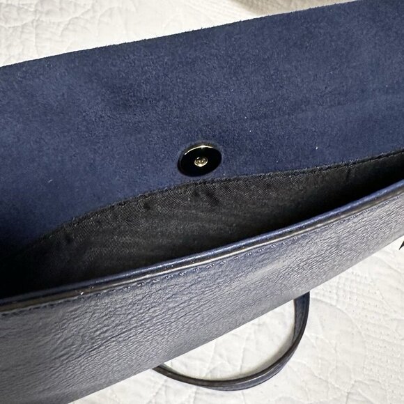 Rebecca Minkoff Navy Women's Love Suede Crossbody With Tassels Purse Bag Clutch - Picture 14 of 16